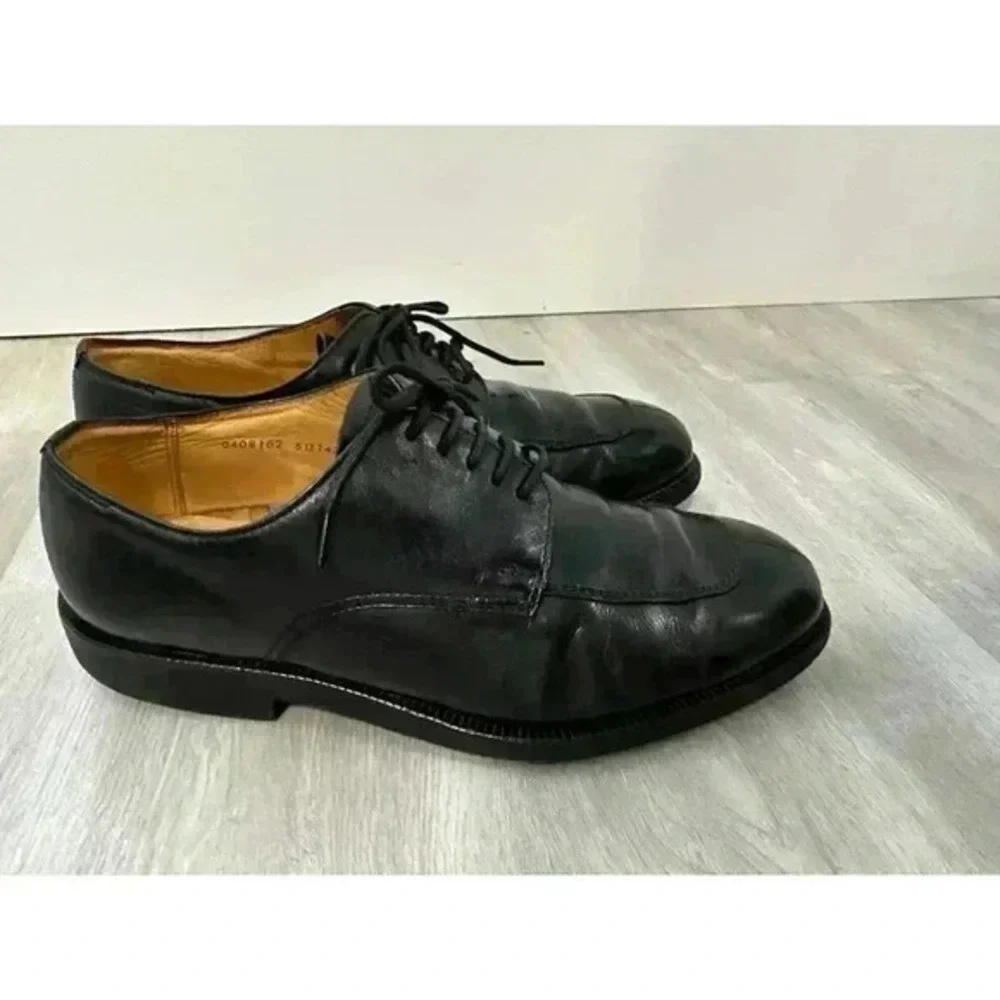 Burberry London Mens Black Leather Cap Toe Derby Dress Shoes Size 6.5